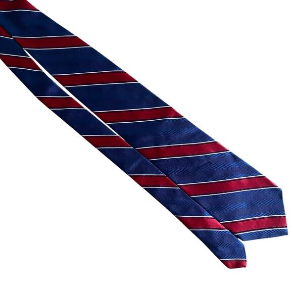 Brooks Brothers Silk Tie Navy Blue Red Repp Stripe Preppy Academia Patriotic USA - Picture 5 of 8